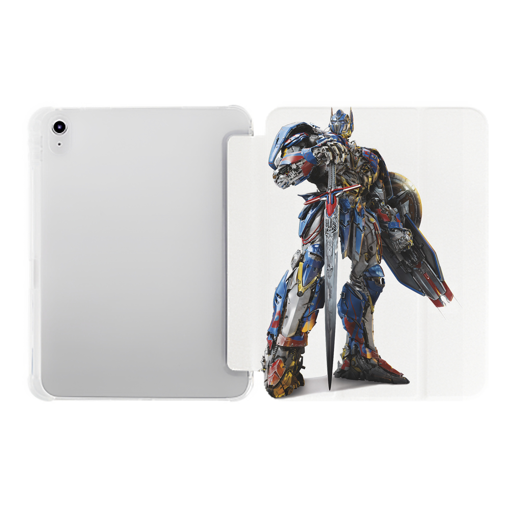 （画像用） Transformers トランスフォーマー IPad ケース ペン収納付き 三つ折りスタンド PUレザー×シリコン 対応機種9.5/10.5/10.9インチ